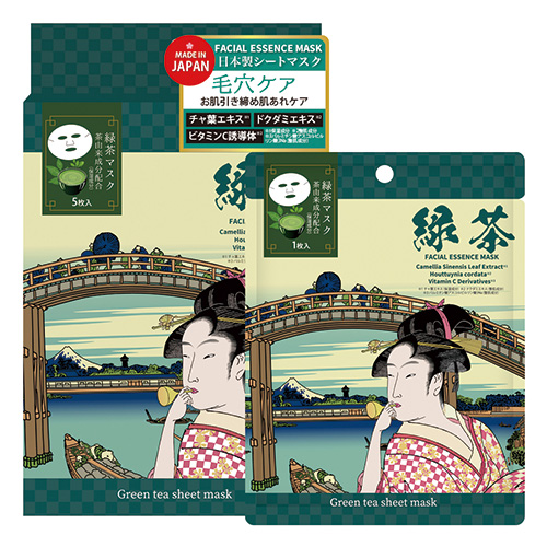 江戸浮世絵シートマスク〈緑茶〉